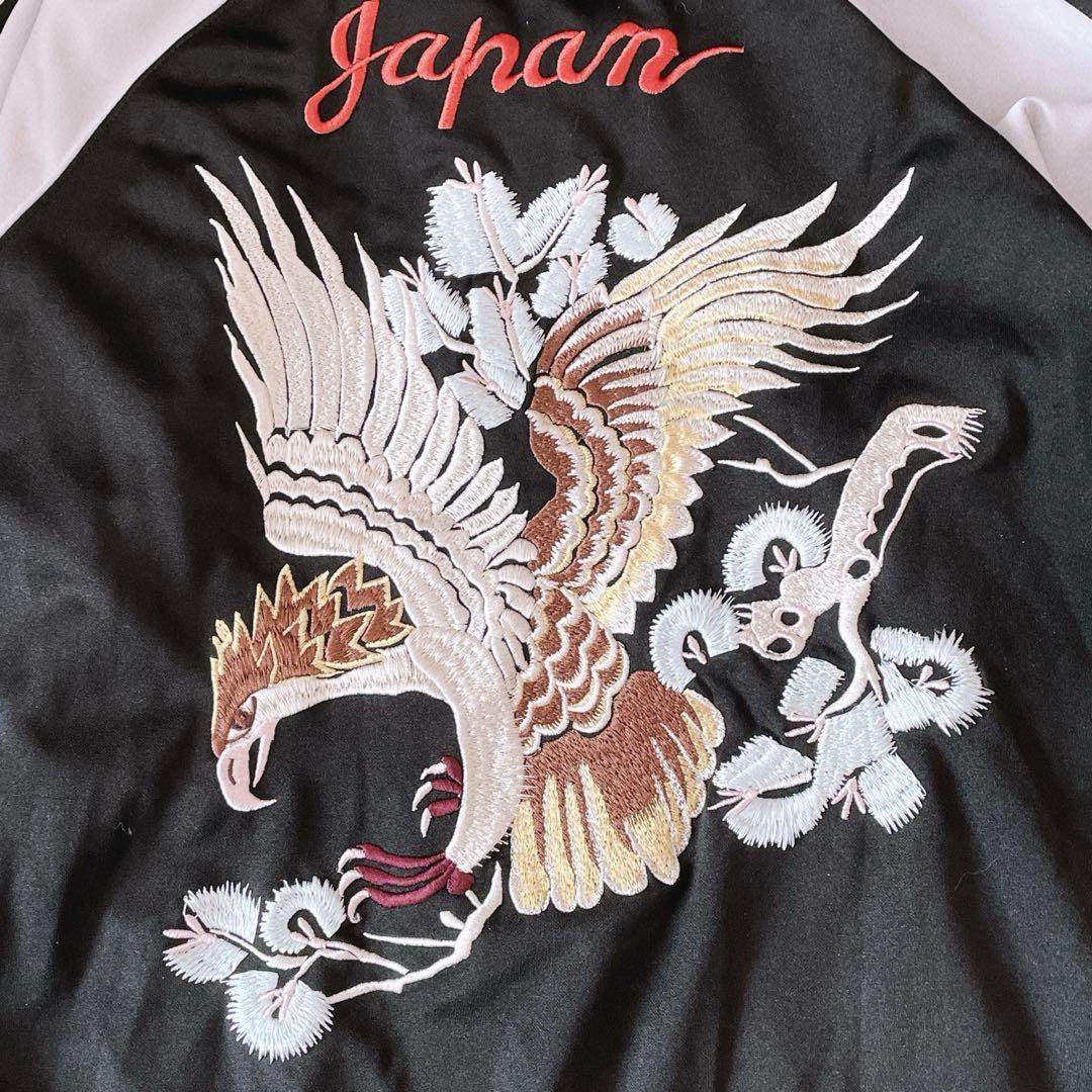 美品⭐東洋エンタープライズ トラックジャケット スカジャン　 刺繍 鷹 黒 M