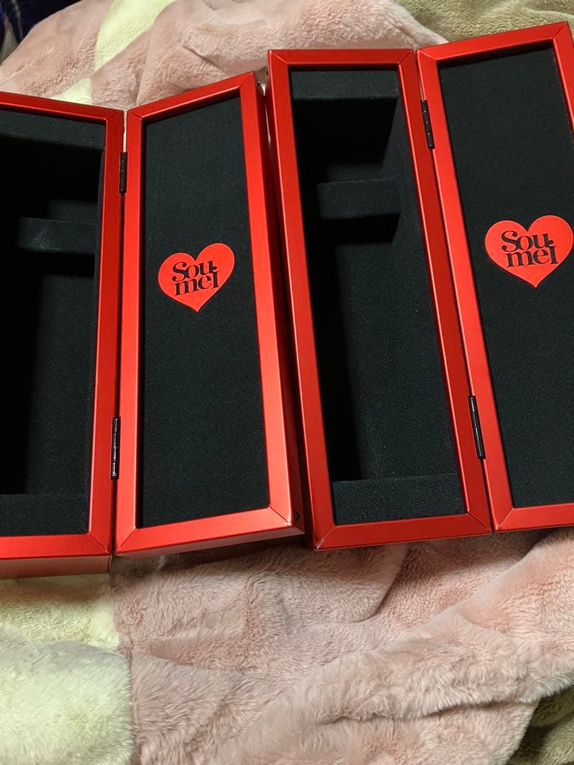 ①ソウメイ　空箱　赤　レッド　２個