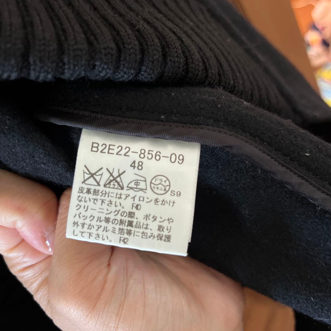 Burberry ブラック ダッフルコート 48