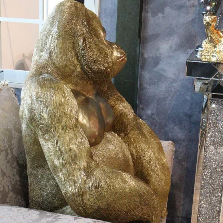 ゴリラ 91cm ゴールド オブジェ 置物 コング リアル 特大