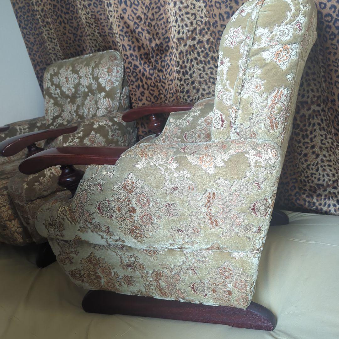 【☆美品☆】【高級シングルソファー】金華山織【※２脚ある内の１脚】②番