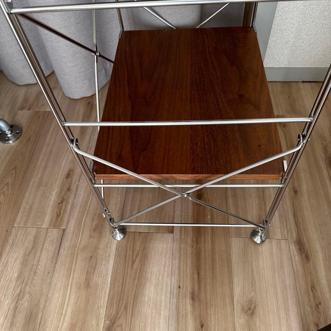 無印良品　ステンレスユニットシェルフ　ウォールナット材棚セット　小　※棚-1枚