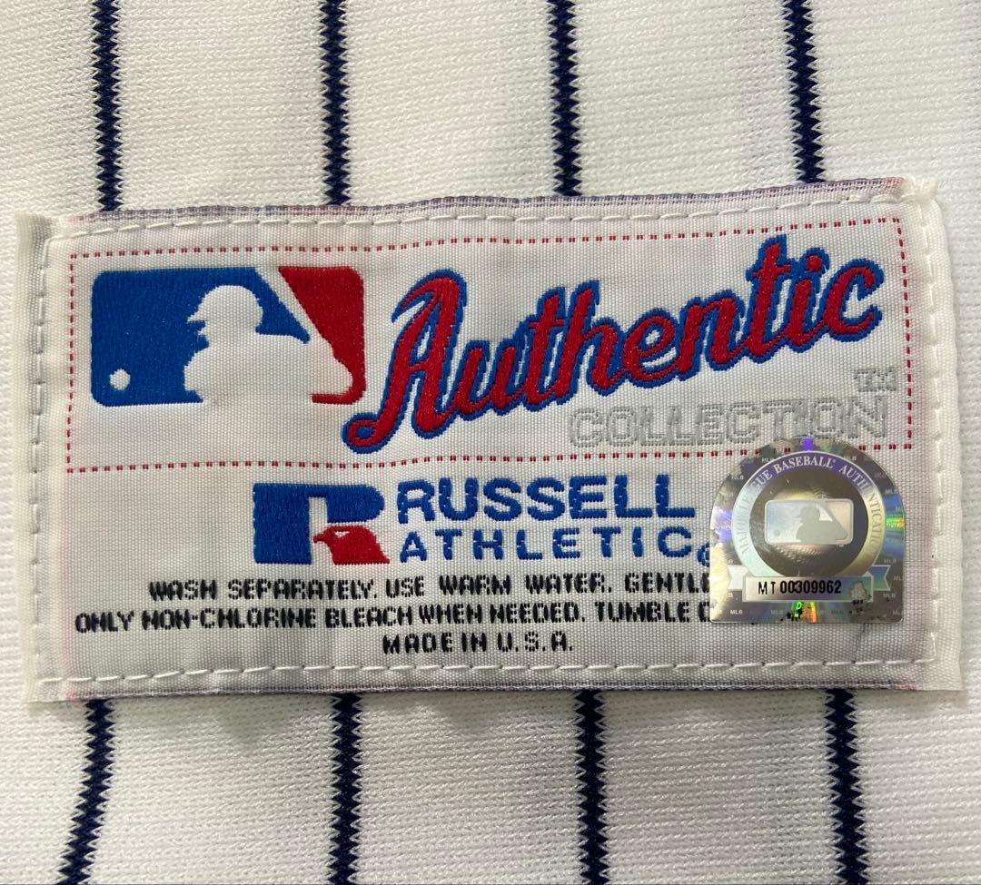 松井秀喜選手サイン入りニューヨーク・ヤンキースホームジャージ100周年パッチ付き