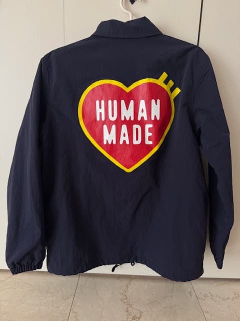 【美品】HUMAN MADE コーチジャケット M ネイビー 背面ビッグロゴ