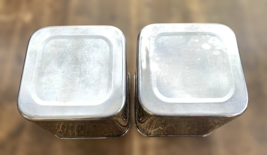 ユキワ 18-8ステンレス 角深型キッチンポット 6個セット 手・目盛・蓋付