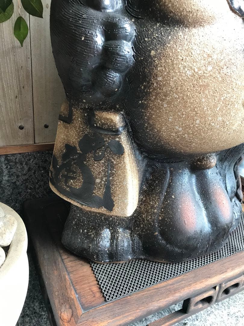 信楽焼　たぬき　狸　置物　レトロ　アンティーク　商売繁盛