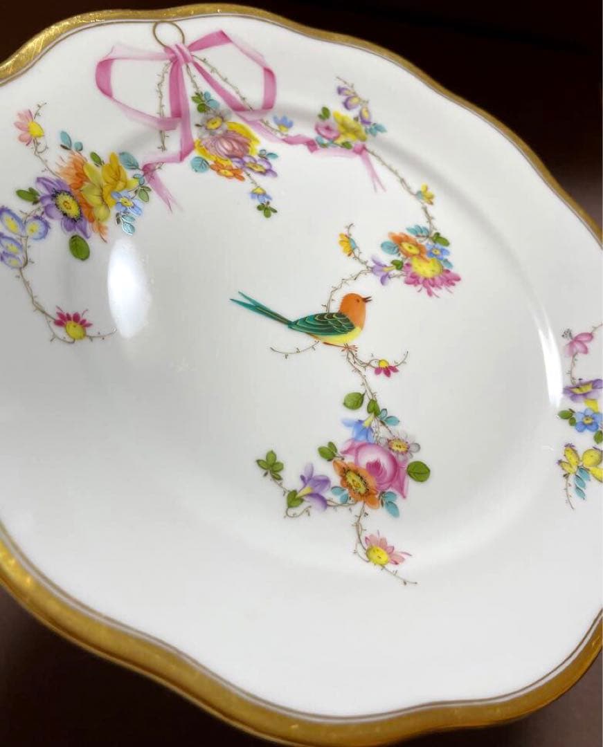 HEREND ヘレンド地中海の庭デザートプレートマスターペインターサイン入19c