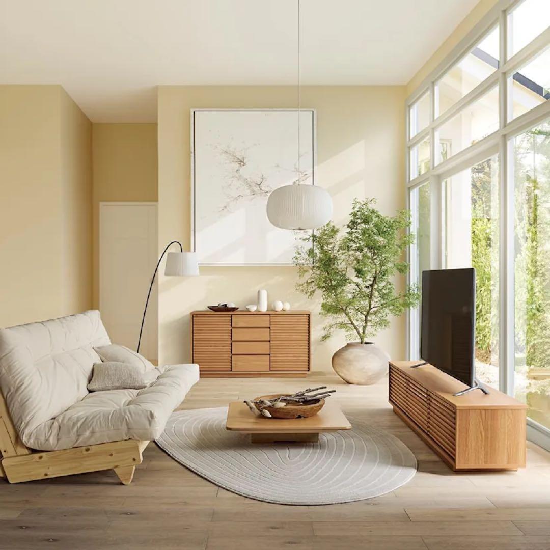 北欧風　木製　ソファベッド　フレーム　布団付きkarup カーラップ