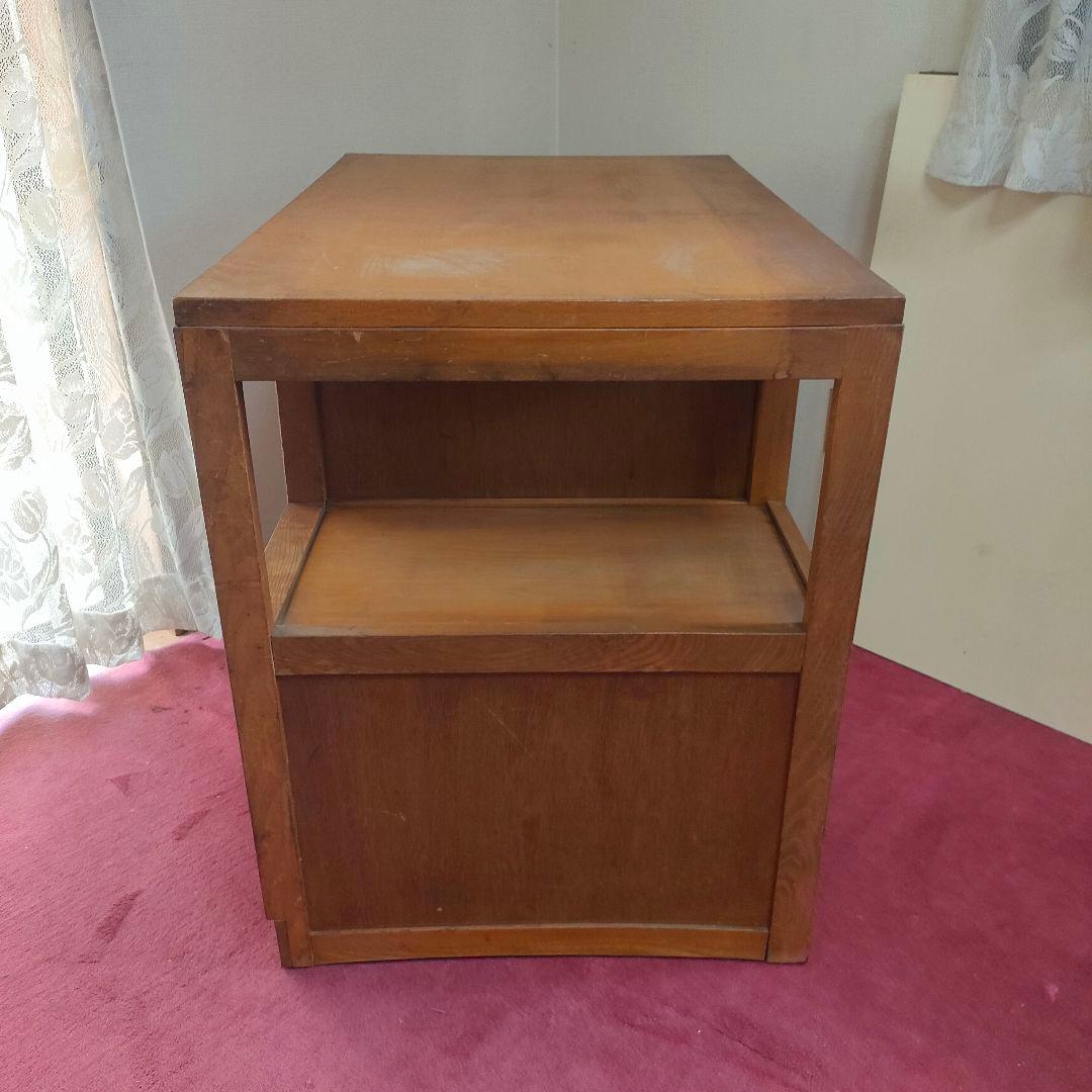 【昭和レトロ】 木製 勉強机 学習机 片袖 4引き出し付き 木製シンプル事務机