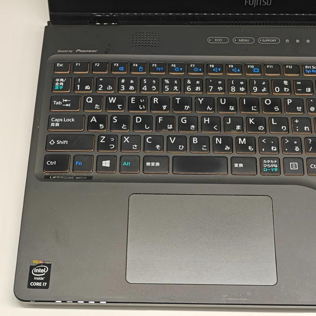 【富士通】AH77 高速i7 SSD256GB 8GB ブラック ノートPC