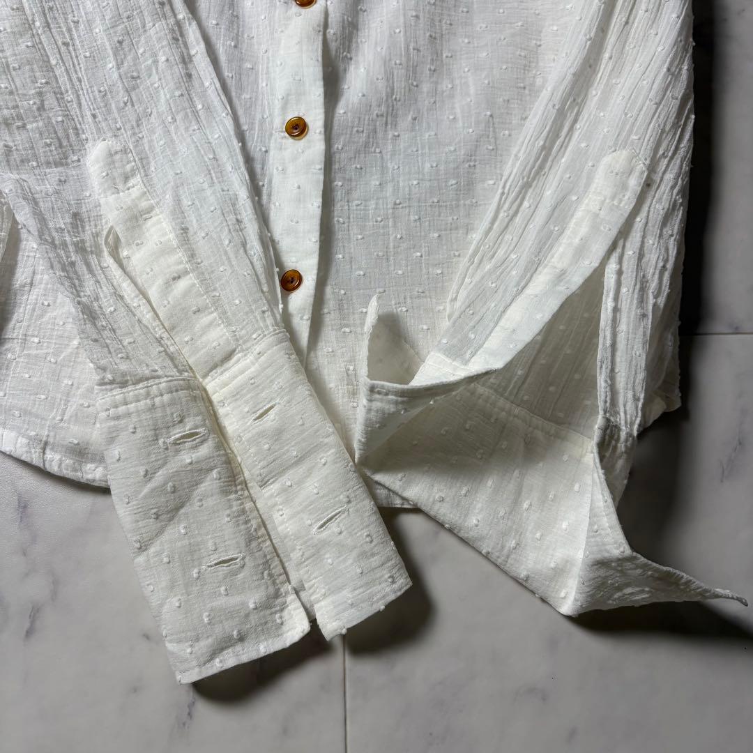 ヴィヴィアンウエストウッド レッドレーベル ドット柄 オーブ刺繍 長袖シャツ