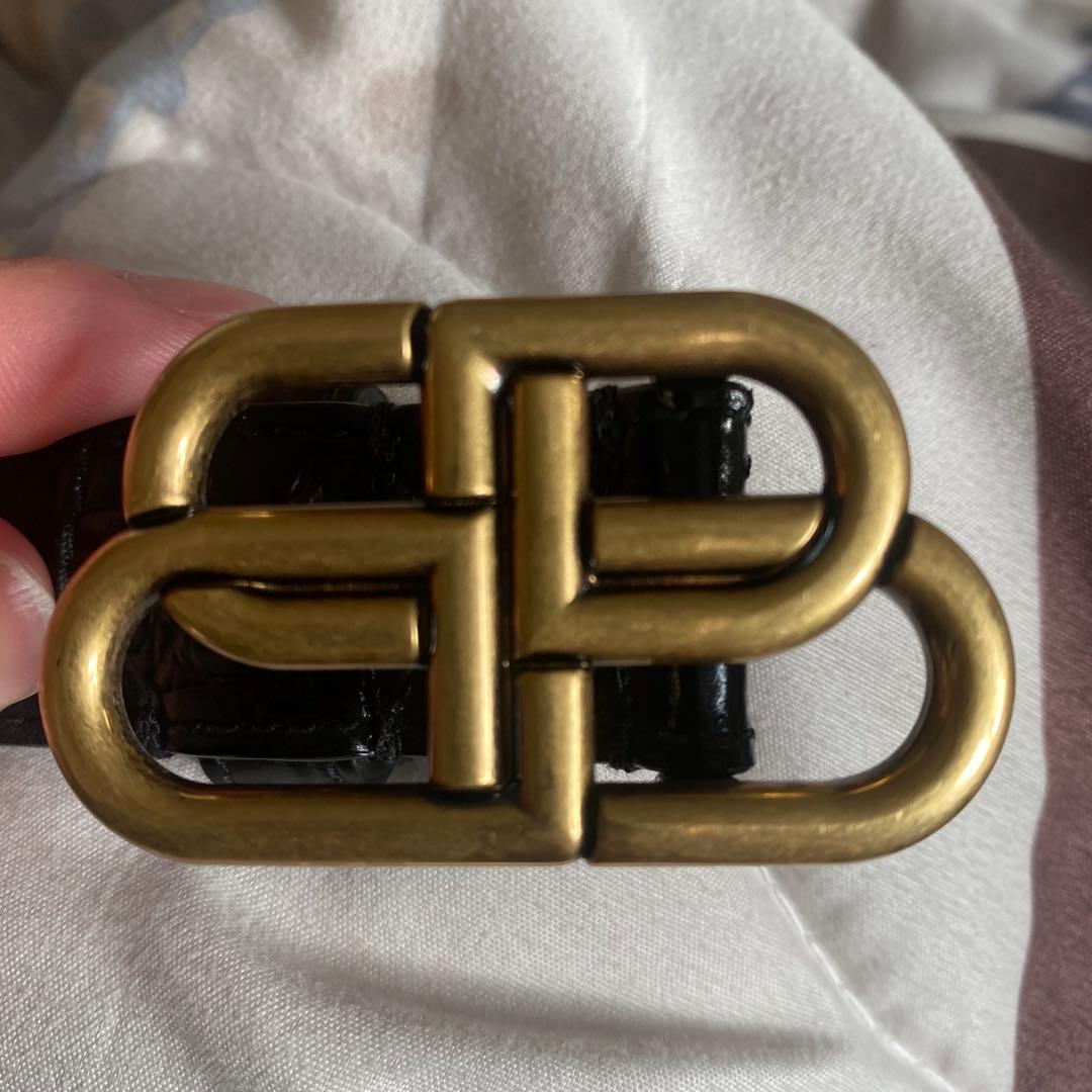 ヌ*コ様 BALENCIAGA / バレンシアガ クロコ型押し ブラック ベルト