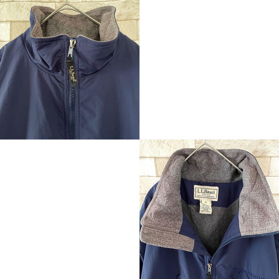 エルエルビーン ウォームアップジャケット 刺繍ロゴ 企業 シンサレート 紺 XL