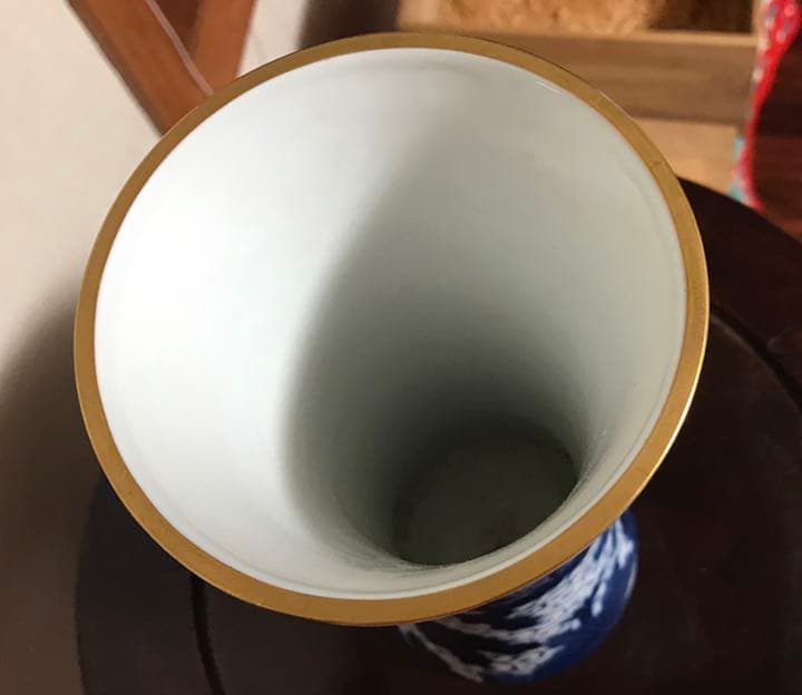 古い香蘭社　染付花瓶、花入れ