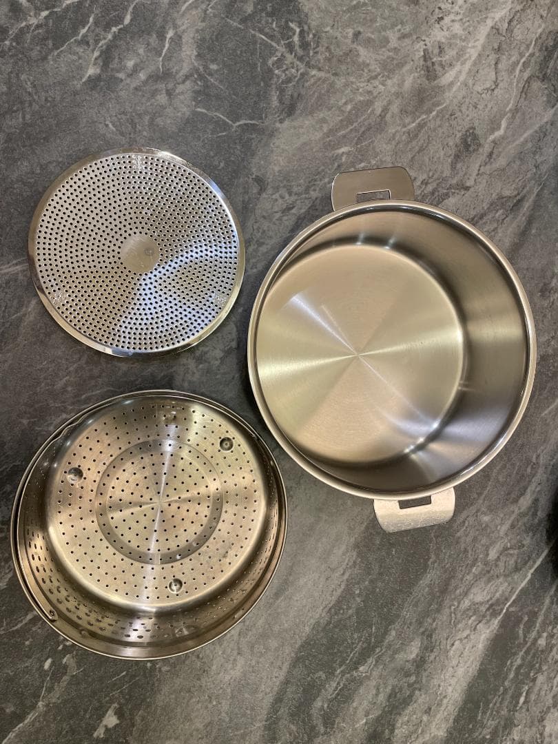 CRISTELクリステル両手鍋3点セット(16,18,20cm)ステンレス製