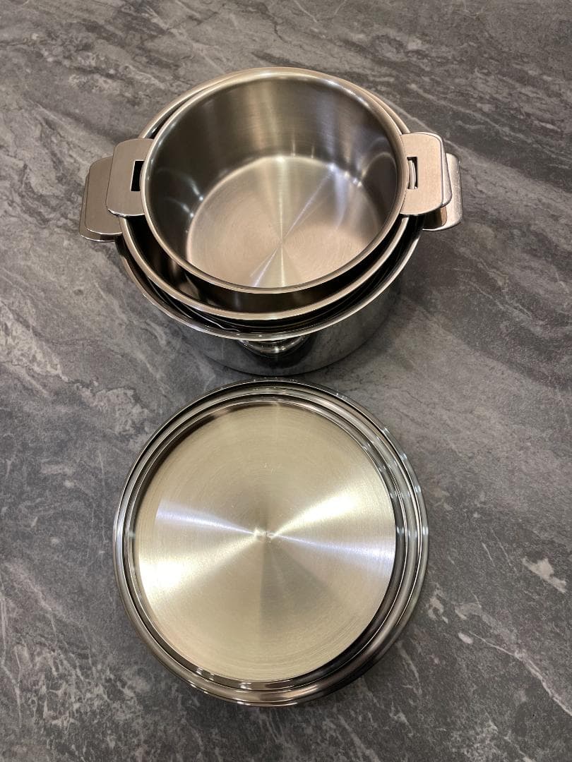 CRISTELクリステル両手鍋3点セット(16,18,20cm)ステンレス製