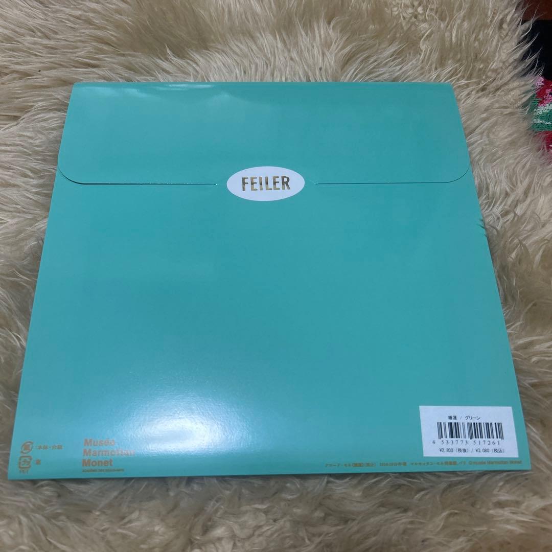 モネ展　睡蓮のとき　京セラ美術館限定　フェイラー　ハンカチ　ピンク　グリーン