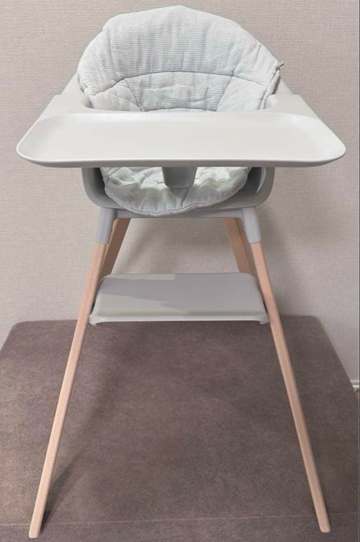 【美品】ストッケ クリック クラウドグレー クッション付き