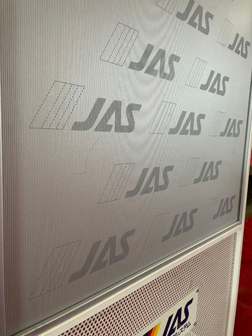 希少 非売品 JAS 日本エアシステム 広告 看板 スタンド パネル 航空　c