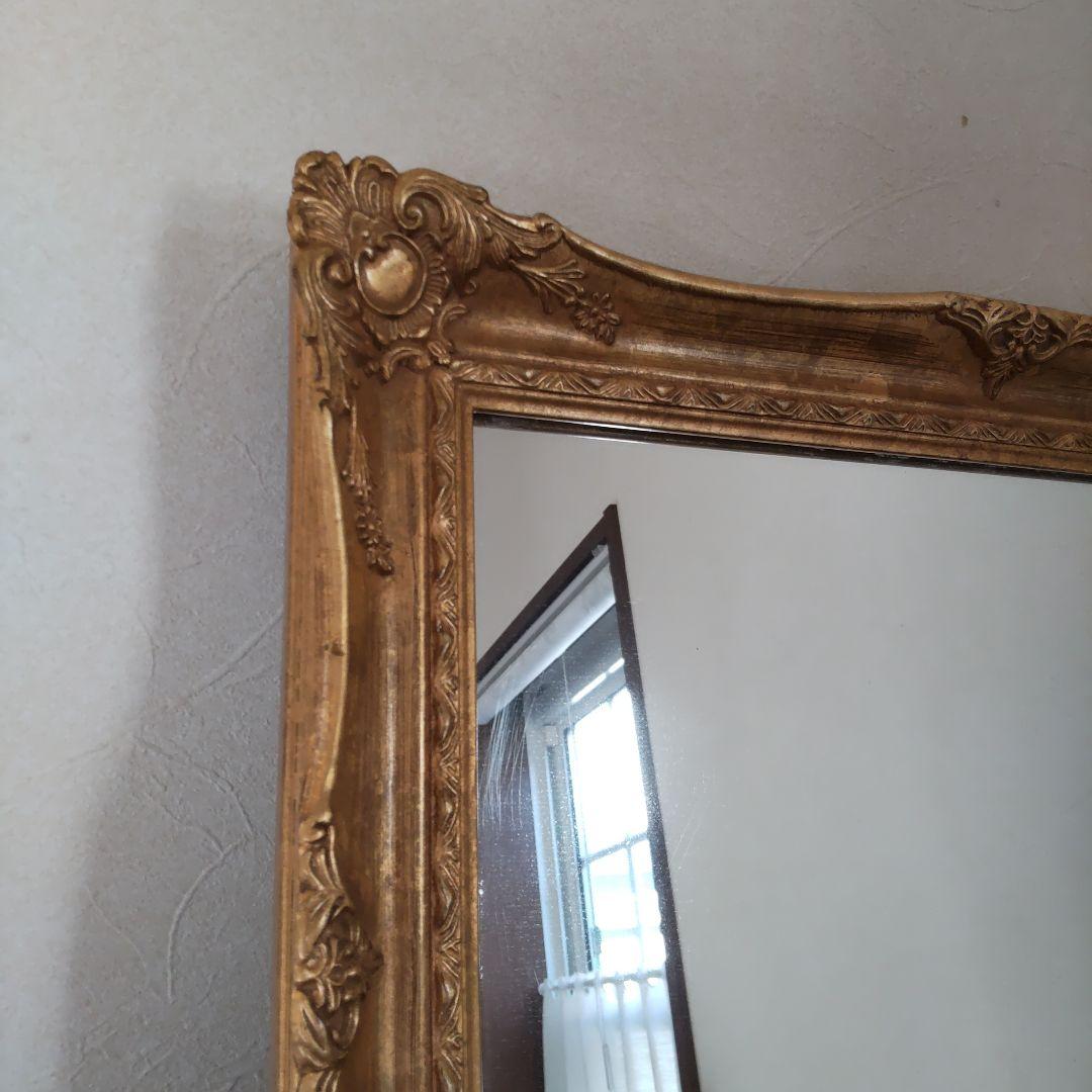 アンティークミラー　(ゴールド)