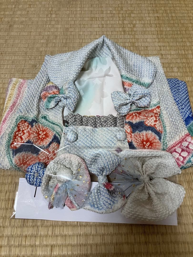 藤娘きぬたや　正絹　総絞り被布　髪飾り　Ｂ