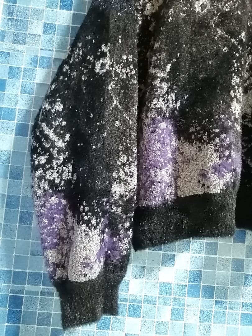 【黒 良品 キラキラ】即完売 HARE ラメアブストラクト ニット プルオーバー