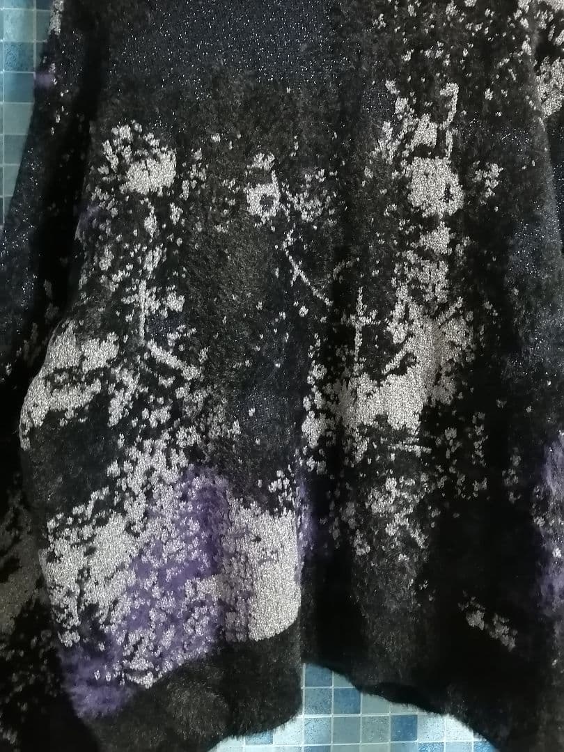 【黒 良品 キラキラ】即完売 HARE ラメアブストラクト ニット プルオーバー