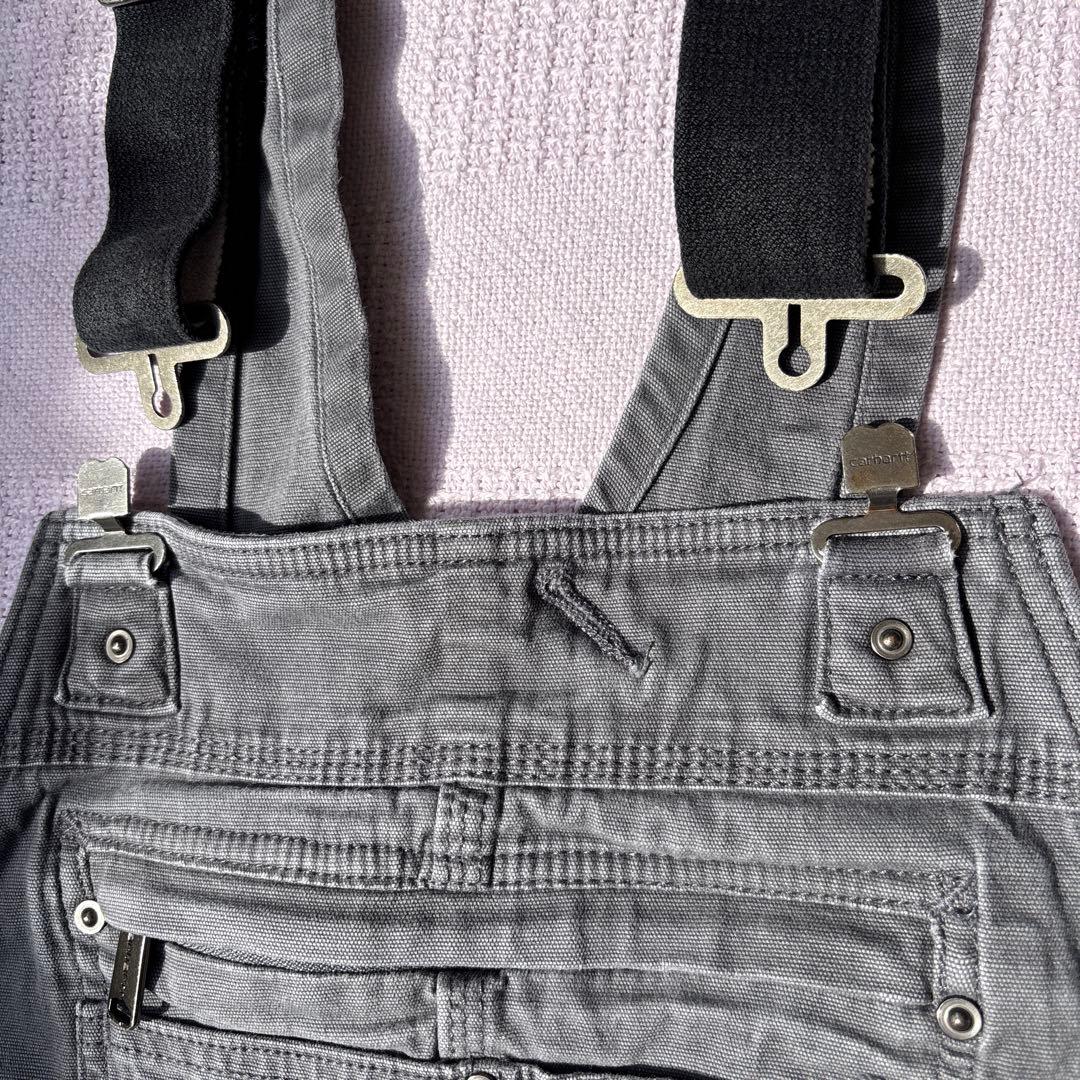 Carhartt カーハートグレー ダブルニーオーバーオール W34L34
