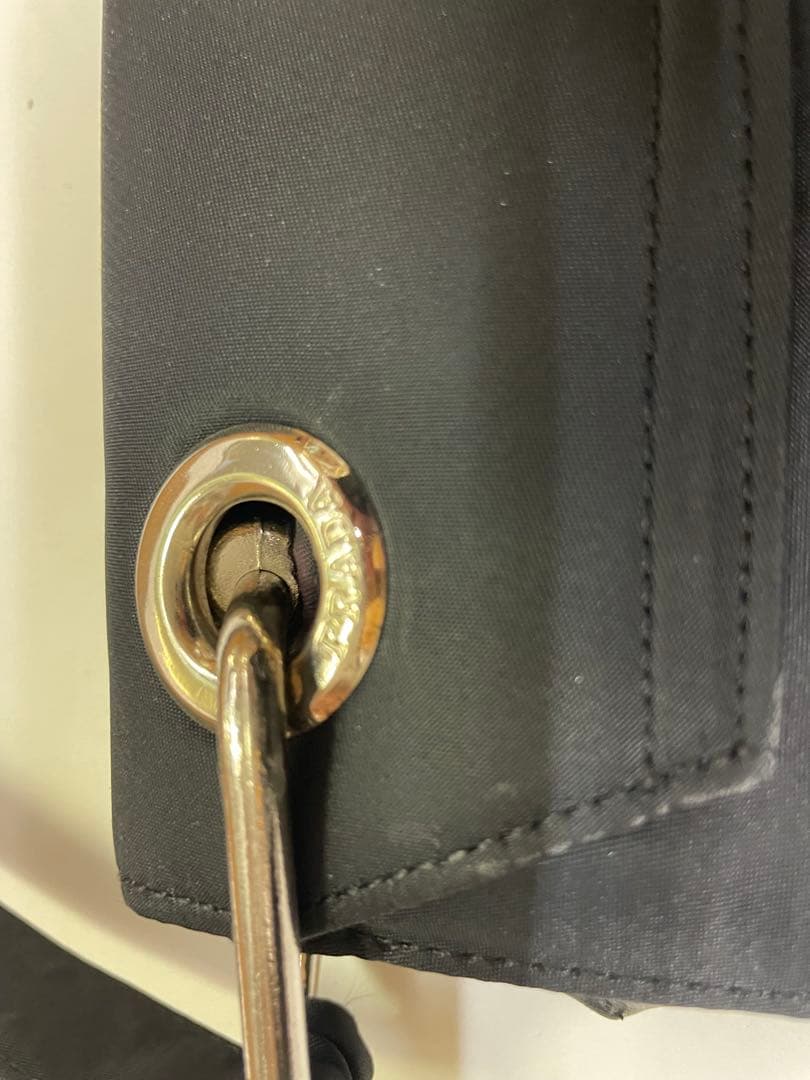 PRADA プラダ ナイロン ハンドバッグ／ショルダーバッグ ブラック 三角ロゴ