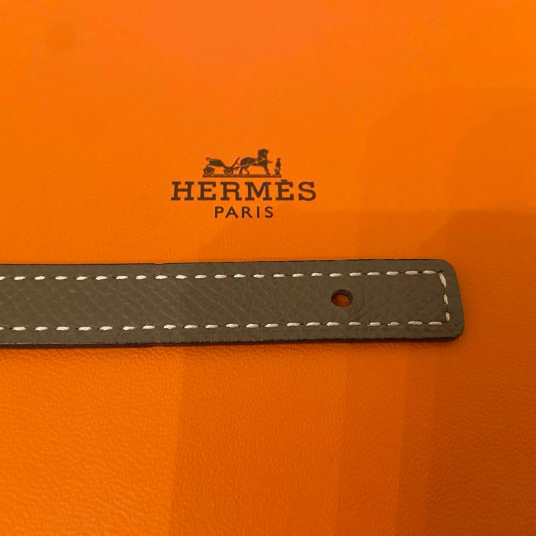 【美品】エルメス　リバーシブルレザーベルト13mm 黒/エトゥープ