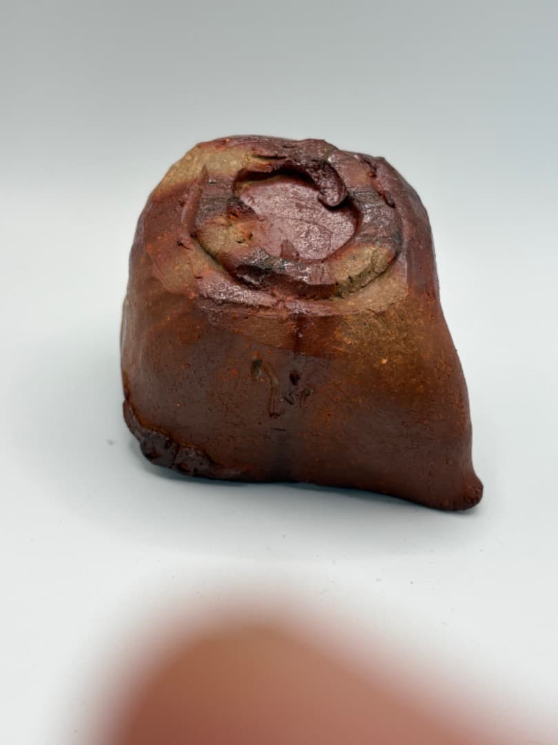 森風来作　備前手捻り角宝瓶