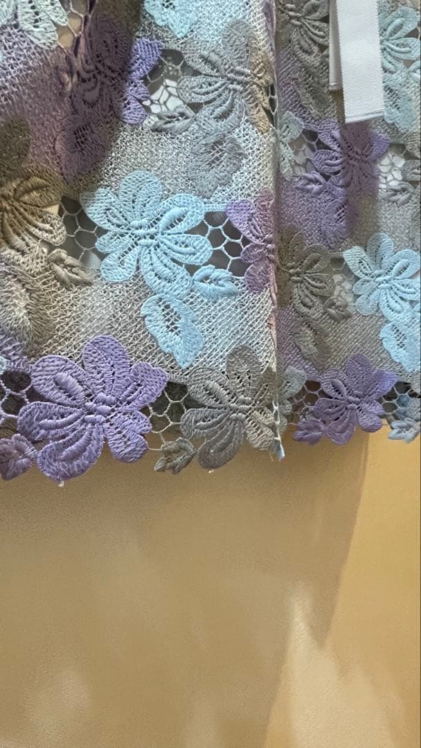 【みかづき様】superbeautyレース花柄ノースリーブワンピース