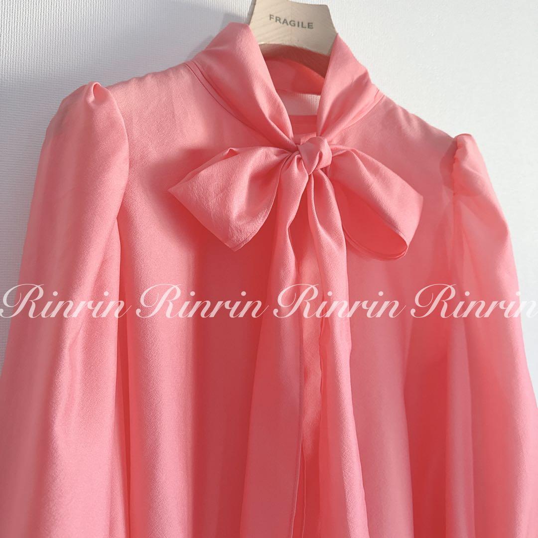 【美品】ANAYI シアーオーガンジーボウタイ ブラウス 38