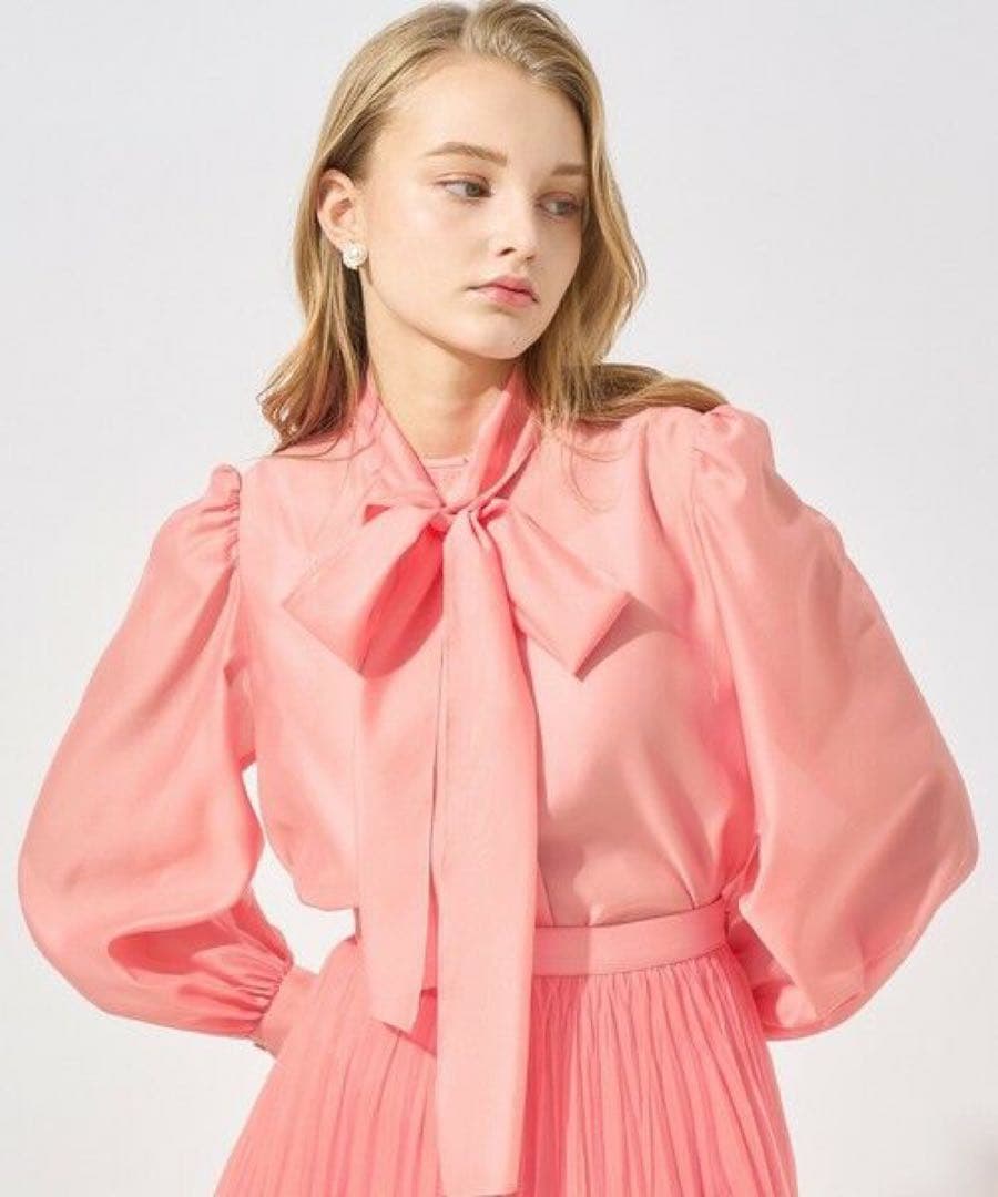 【美品】ANAYI シアーオーガンジーボウタイ ブラウス 38