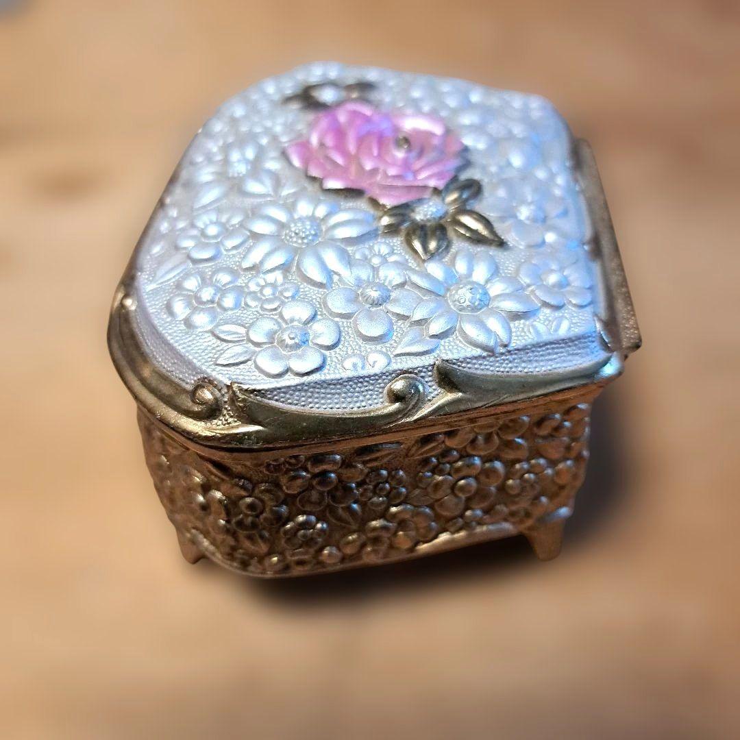 昭和 レトロ 小物入れ コンパクト アクセサリーケース 花柄 イタリア