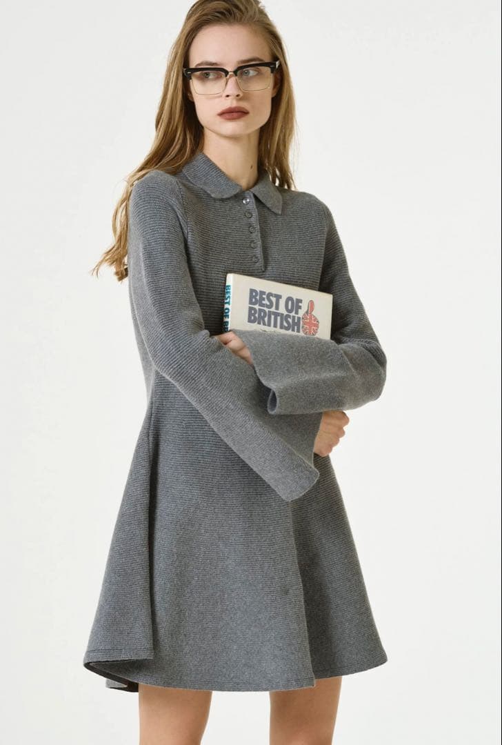 THE TOE Reims Flare Onepiece グレー　M