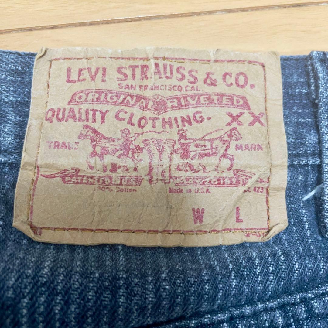 80s リーバイス 501 ストライプデニム　34/30 オリジナルレングス