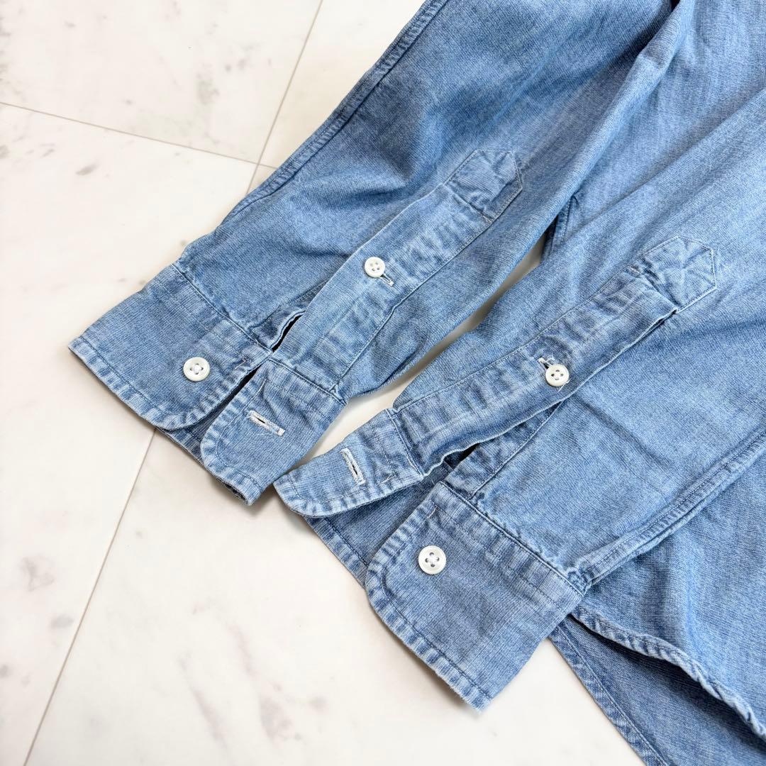 美品 ラルフローレン デニムシャツ ボタンダウン ダンガリー XS