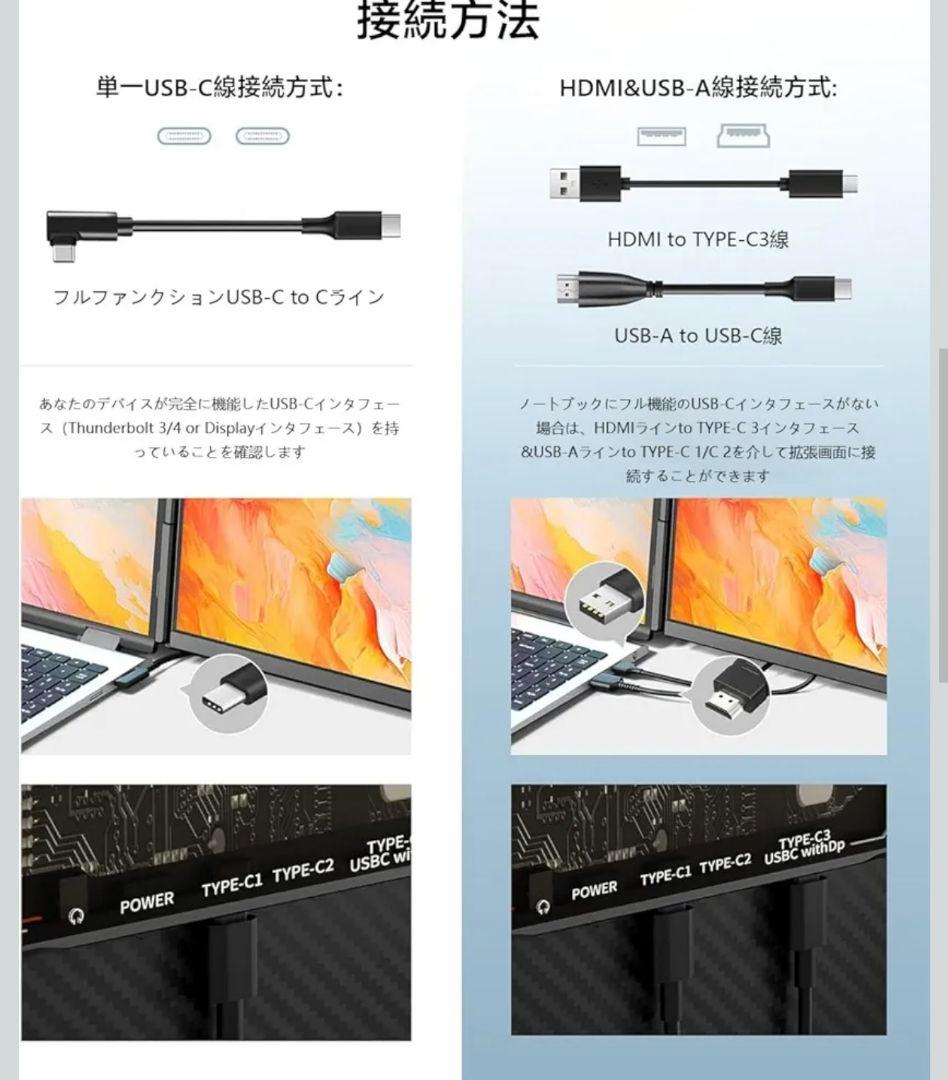 Laptomo P5 デュアルモニター 15.6インチFHD 1080P ディス