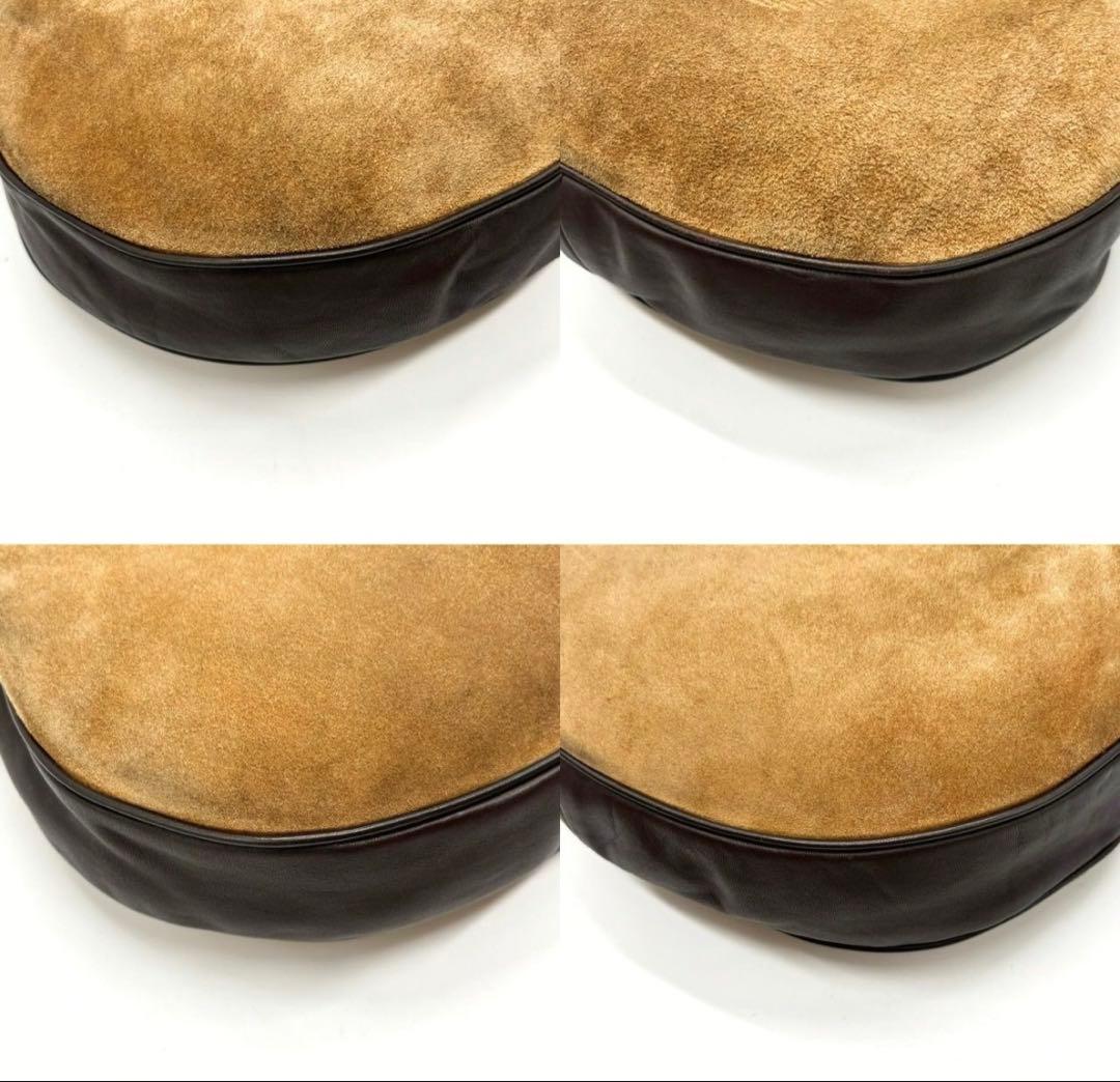 美品LOEWE ロエベ ワンショルダーバッグ アナグラム ロゴ型押し スエード