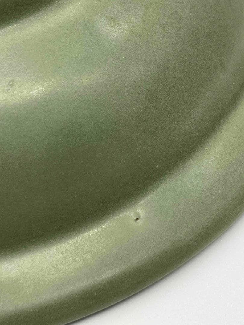 明時代　青磁　龍泉窯刻花大盤　青磁皿　唐物　古賞物　時代物(B-67)