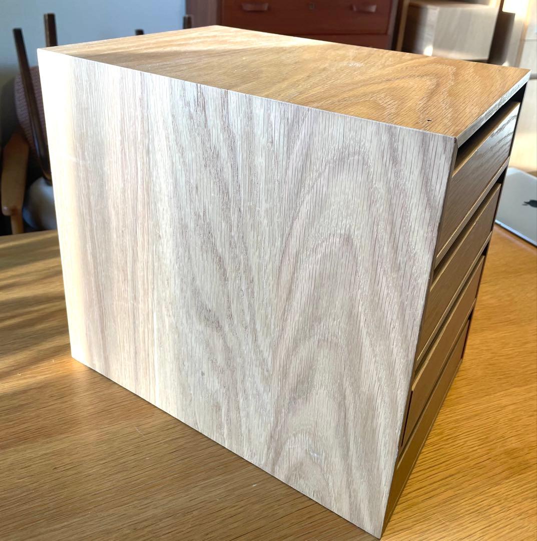 【無印良品】廃盤 小引き出し 4段 オーク材 ステンレスシェルフ用　美品