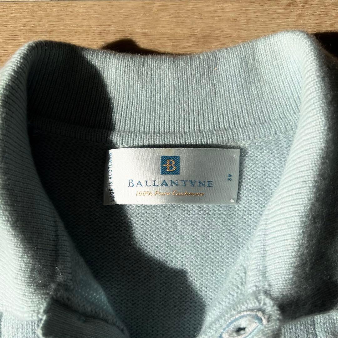 90s Ballantyne カシミヤ ケーブル ニット ポロ スコットランド