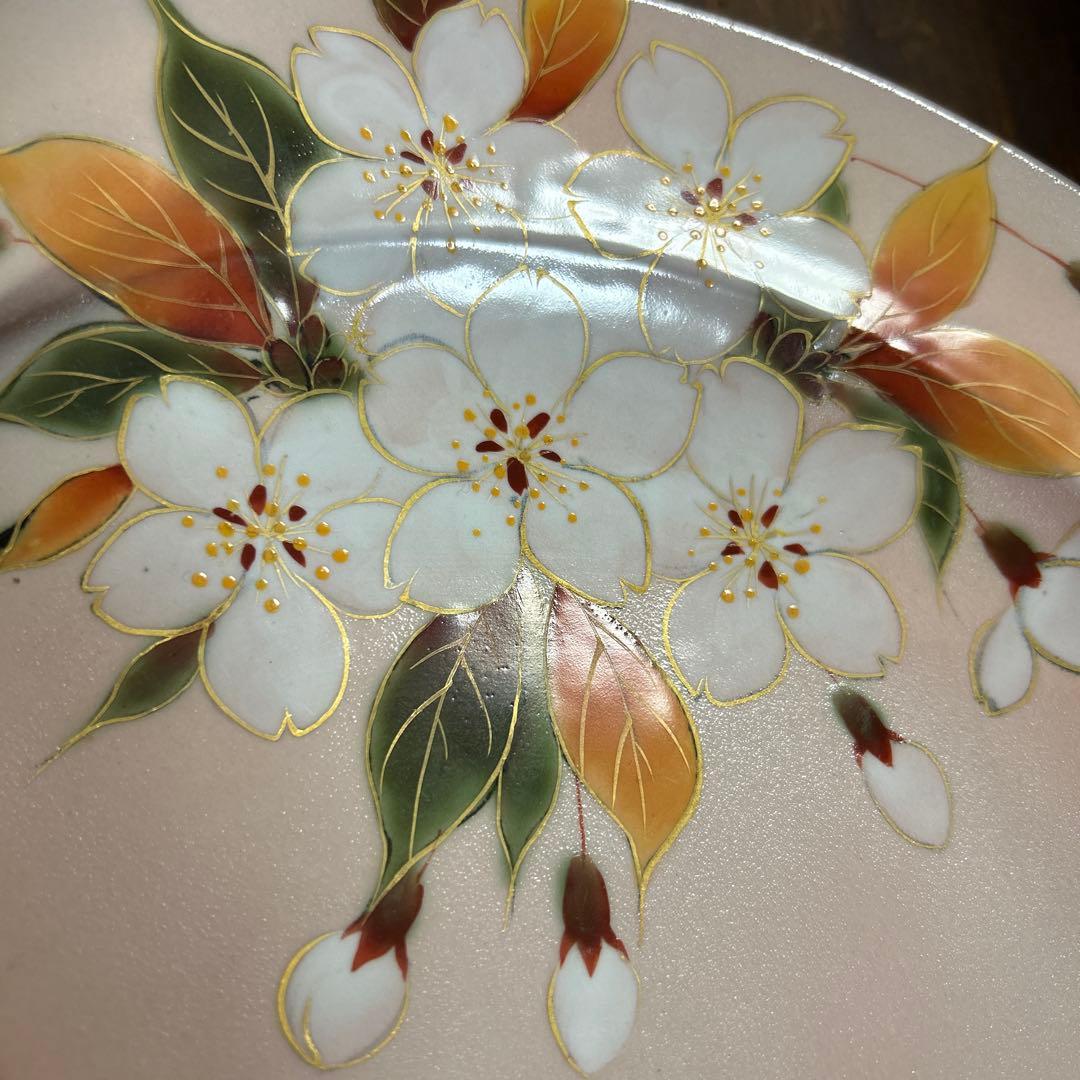 京都　京焼　清水焼　陶庵　陶あん　大皿　山桜　桜　特注プレート　飾り皿　10寸皿