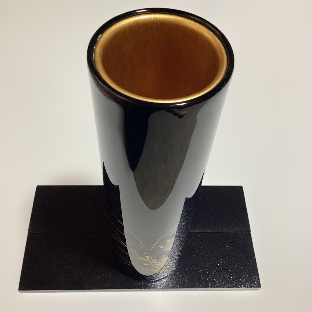 ❤️新春SALE❤️高級　伝統的な日本の花瓶 セット　　黒色 花柄❤️