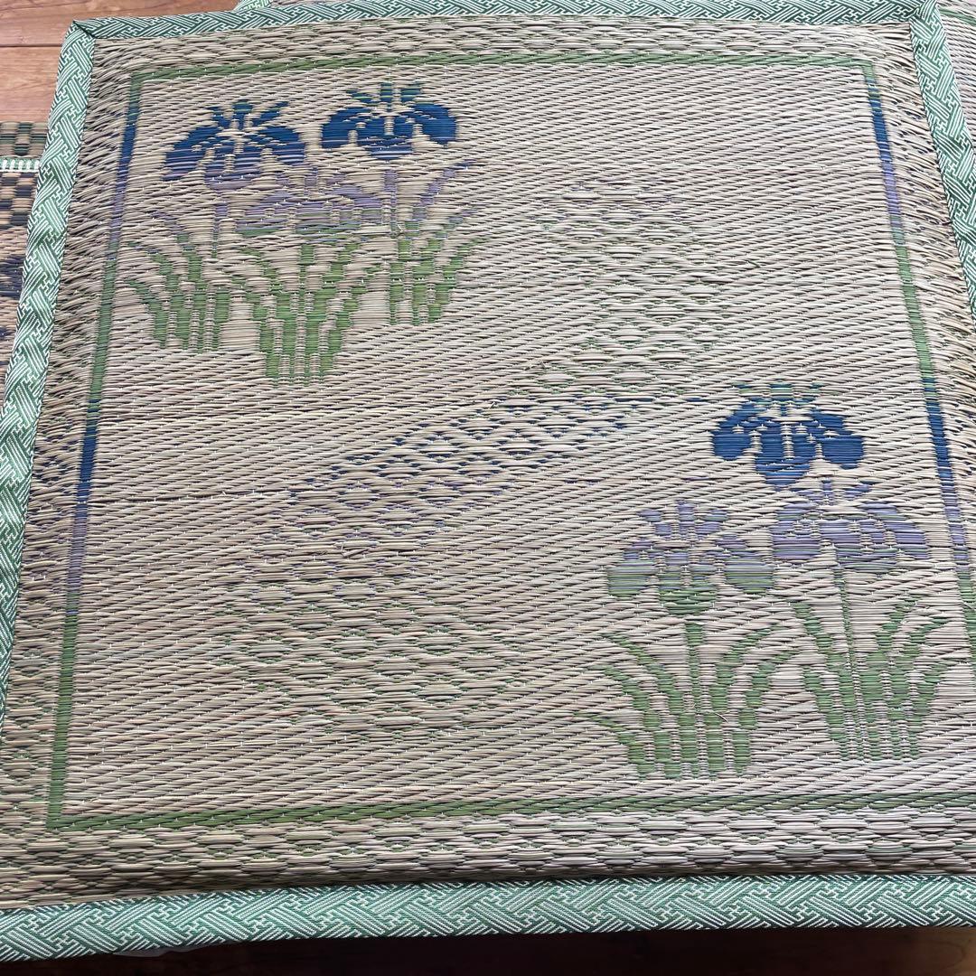 日本製　い草製　花柄座布団 約55x55cm 2種15枚セット