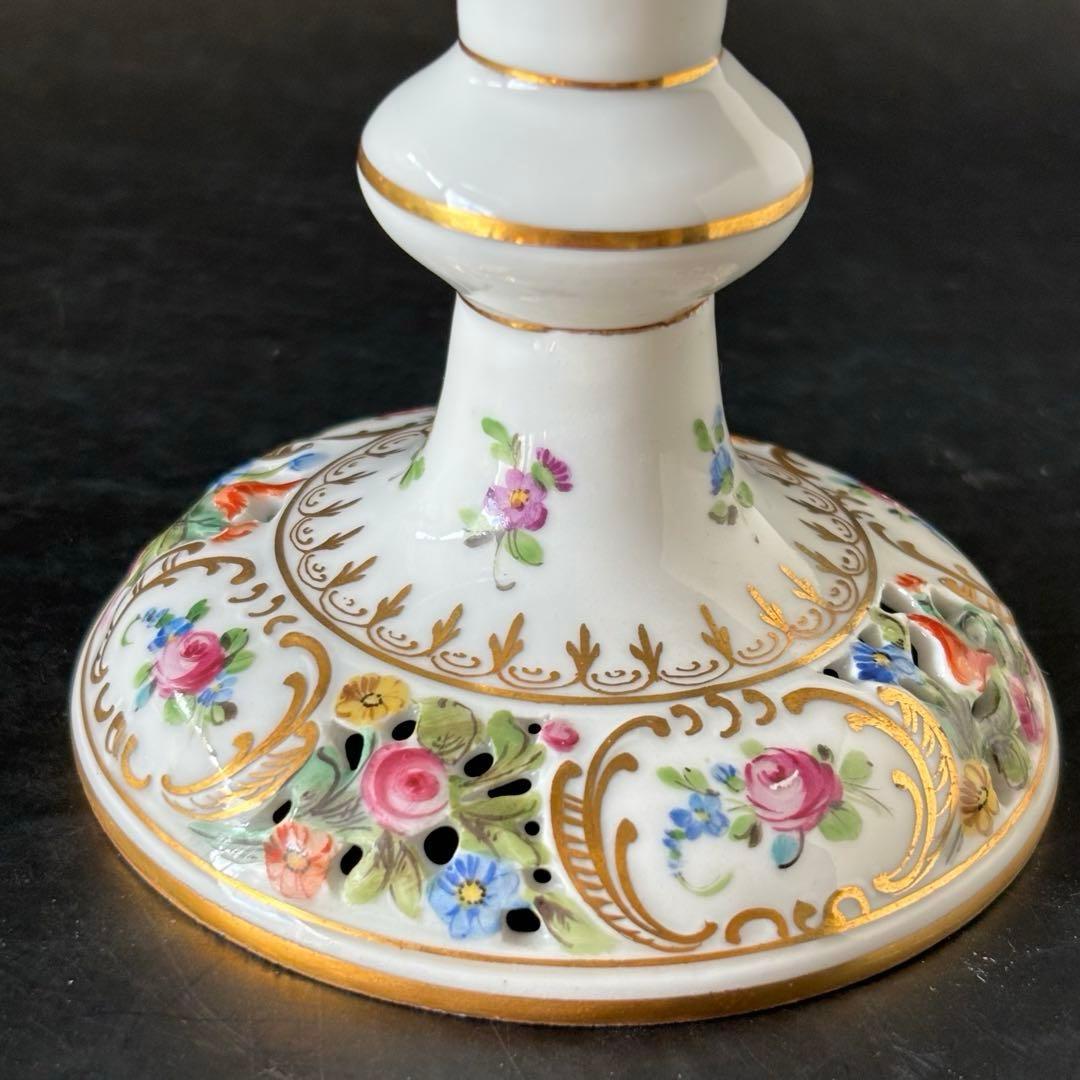 ドレスデン　カールティーメ工房　花かご　リボン　コンポート