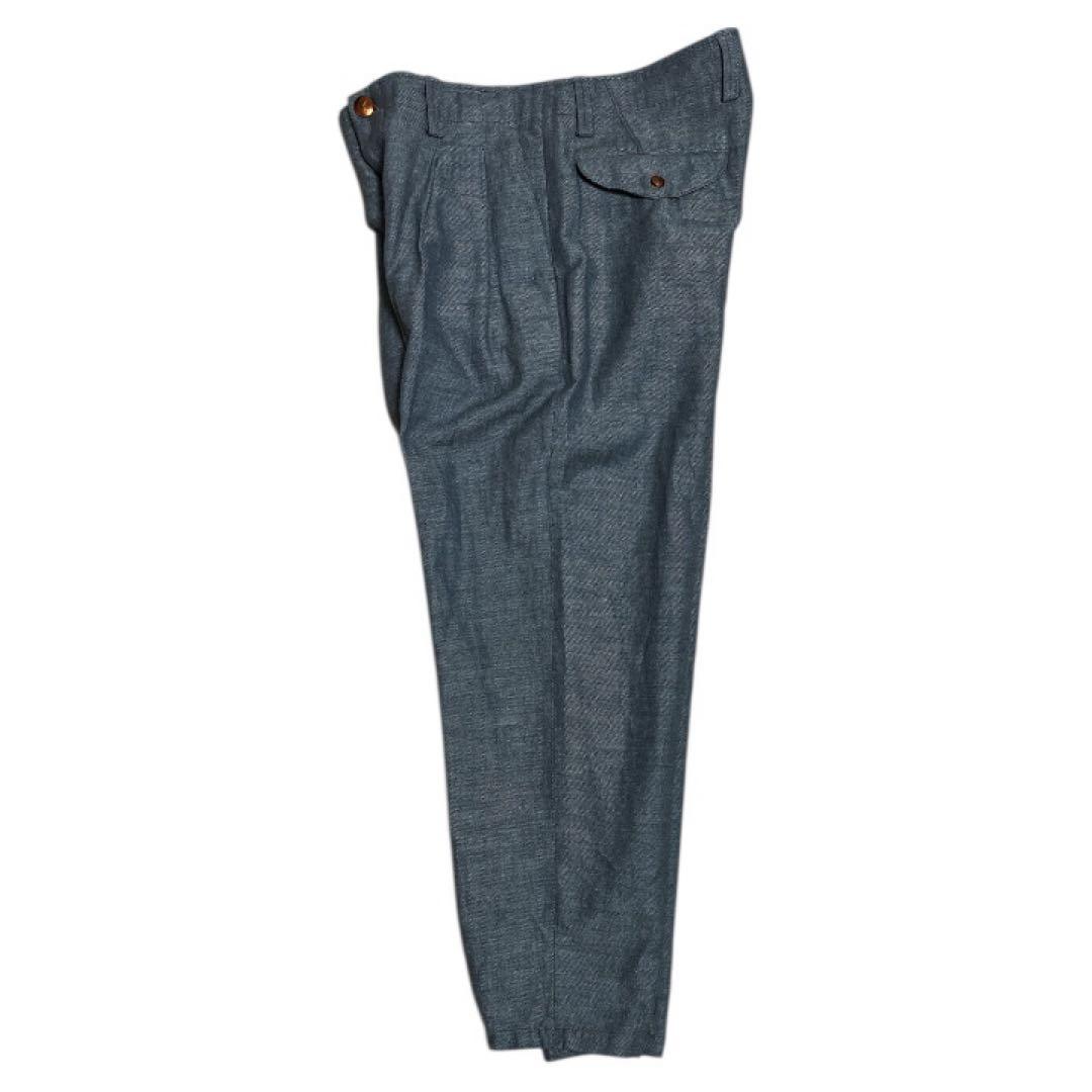 GIORGIO ARMANI 日本製 19年製 コットンリネン 2タックパンツ