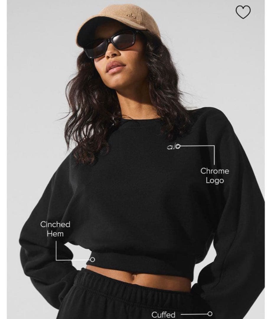 alo クロップド Accolade クルーネック トレーナー　Sサイズ