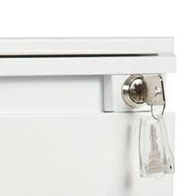 超人気！オフィスワゴン3段組立て不要 キャスター付き 鍵付き60cm Black